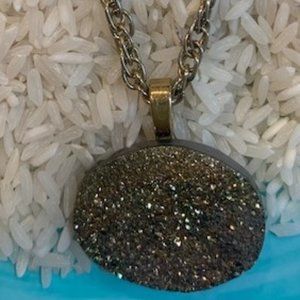 Gold Druzy with 25"Chain Necklace  **Price Drop**
